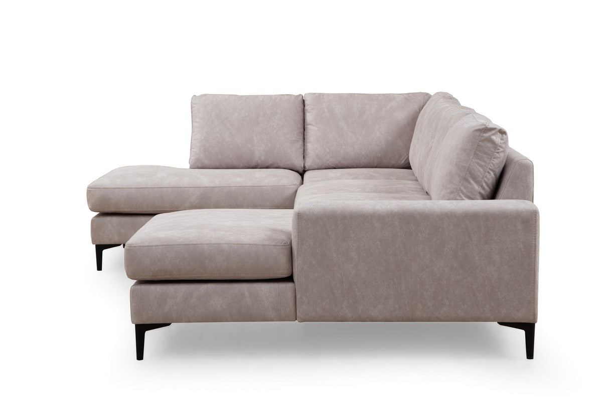 U Ecksofa Links Porto Beige