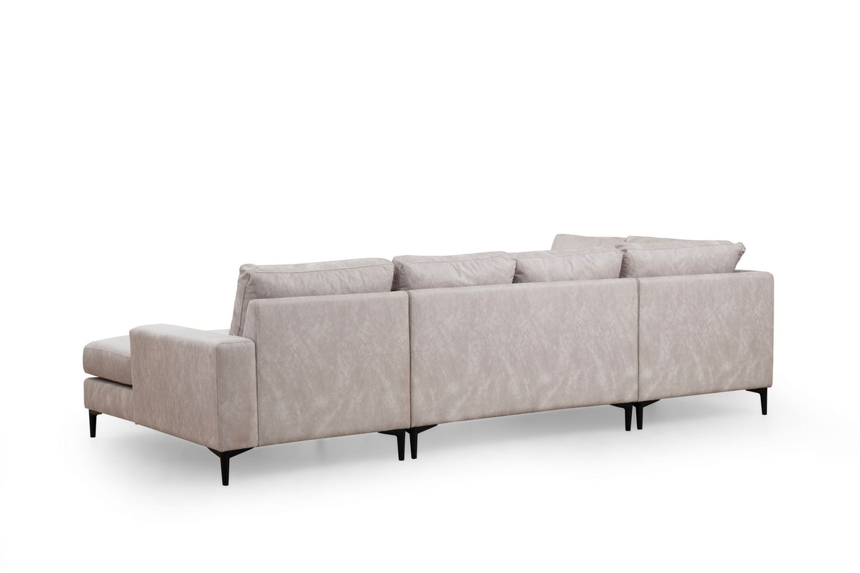 U Ecksofa Links Porto Beige