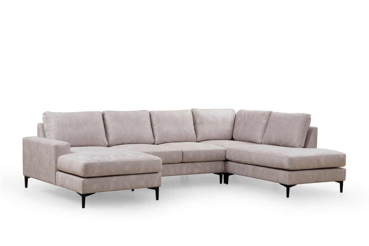 U Ecksofa Rechts Porto Beige
