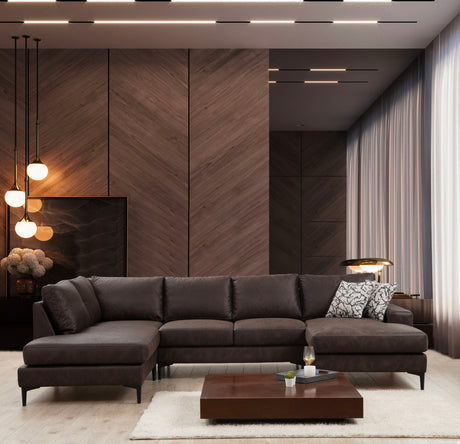 U Ecksofa Links Porto Braun