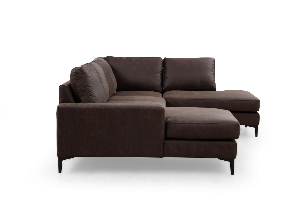 U Ecksofa Rechts Porto Braun