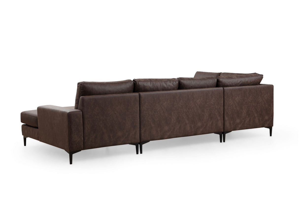 U Ecksofa Rechts Porto Braun