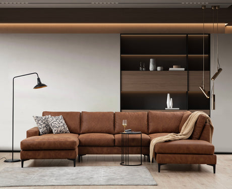 U Ecksofa Rechts Porto Camel