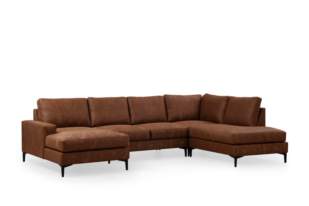 U Ecksofa Rechts Porto Camel