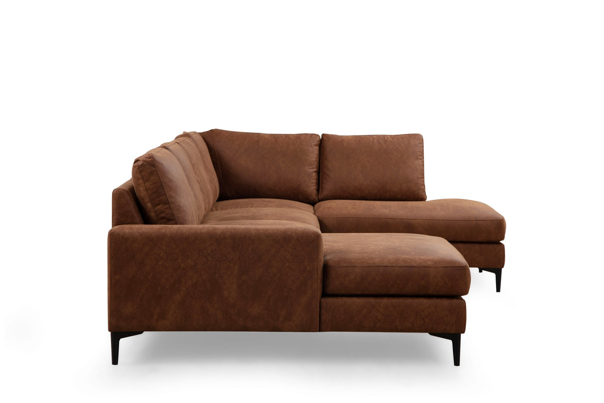 U Ecksofa Rechts Porto Camel