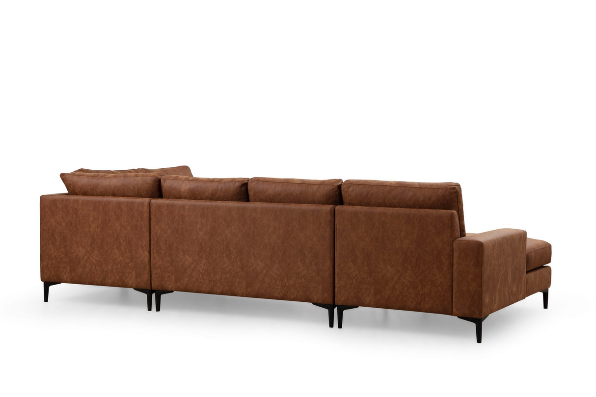 U Ecksofa Rechts Porto Camel