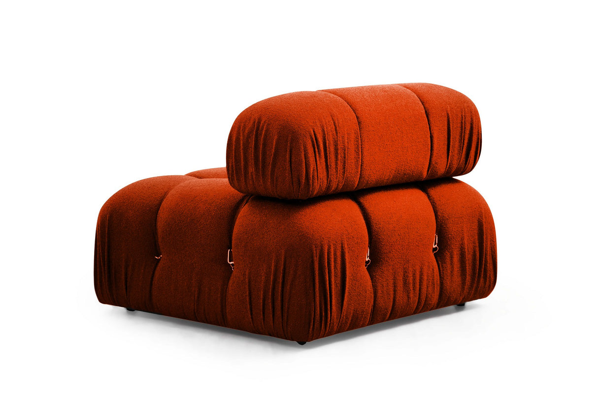 Modulares XXL-Ecksofa Bubble mit Hocker - orange rot