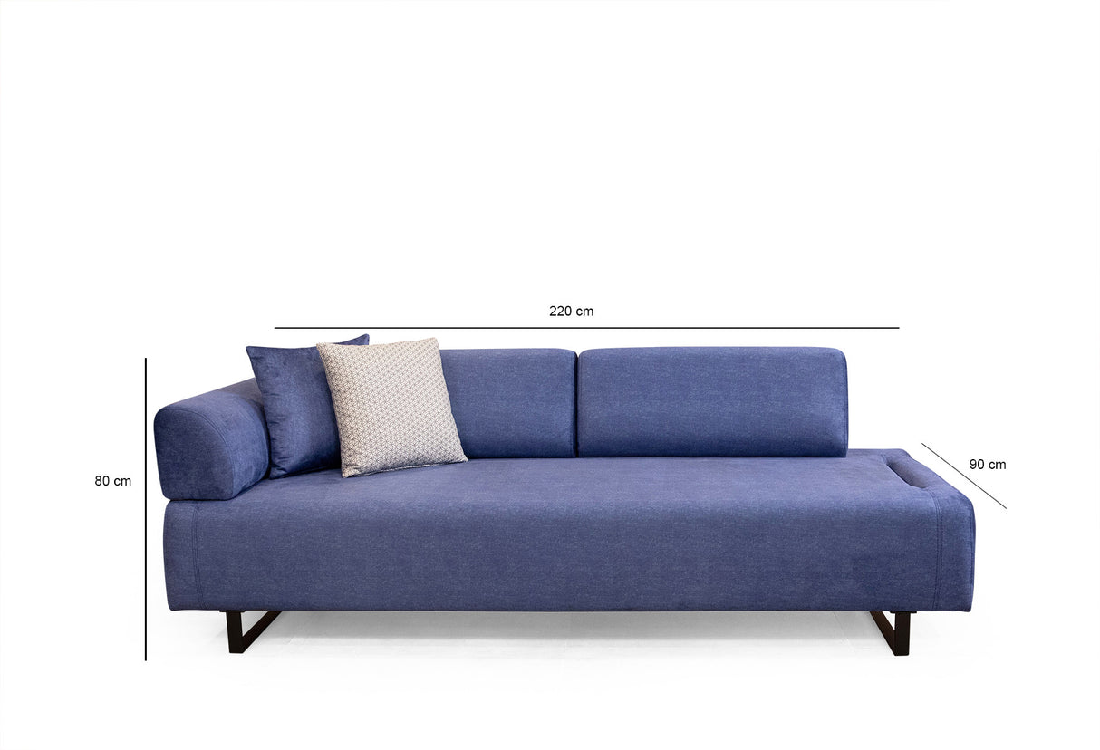 3-Sitzer Schlafsofa Infinity Stoff Blau