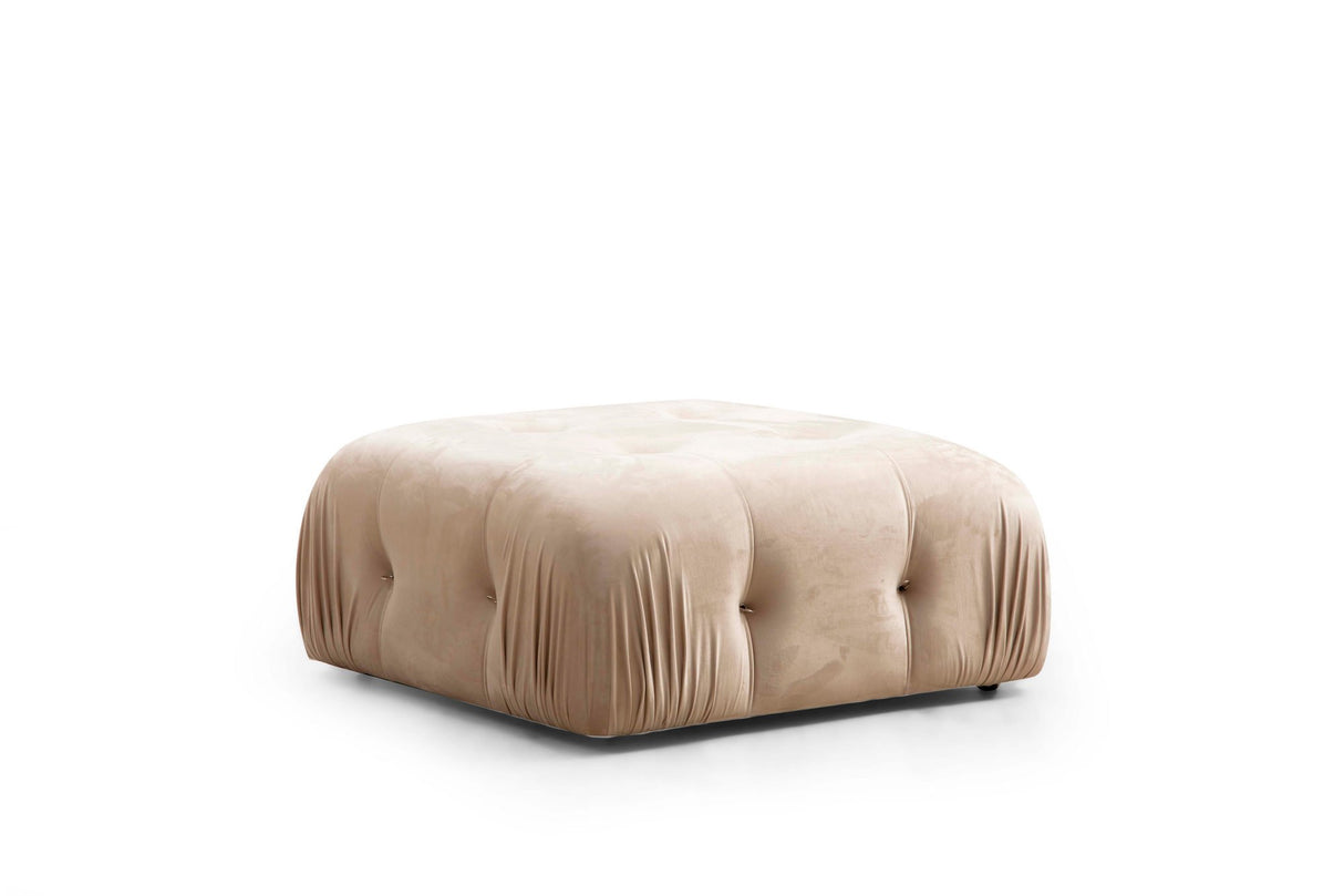 Modulares XXL-Ecksofa Bubble mit Hocker - Samt Beige