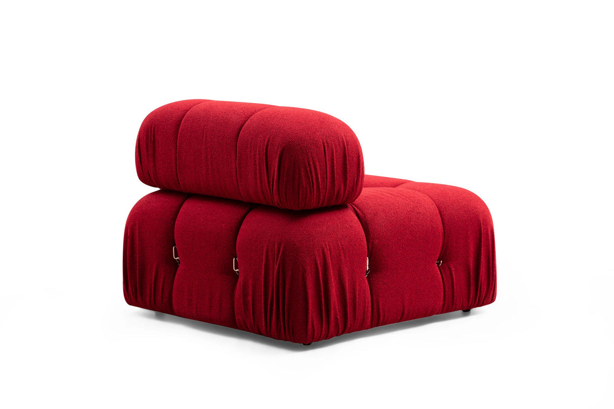 Modulares XXL-Ecksofa Bubble mit Hocker - Samt rot