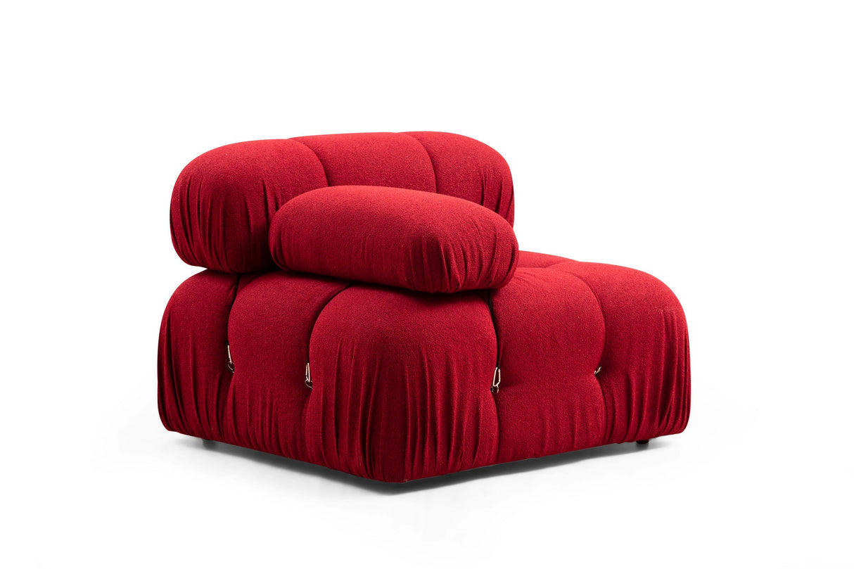 Modulares XXL-Ecksofa Bubble mit Hocker - Samt rot
