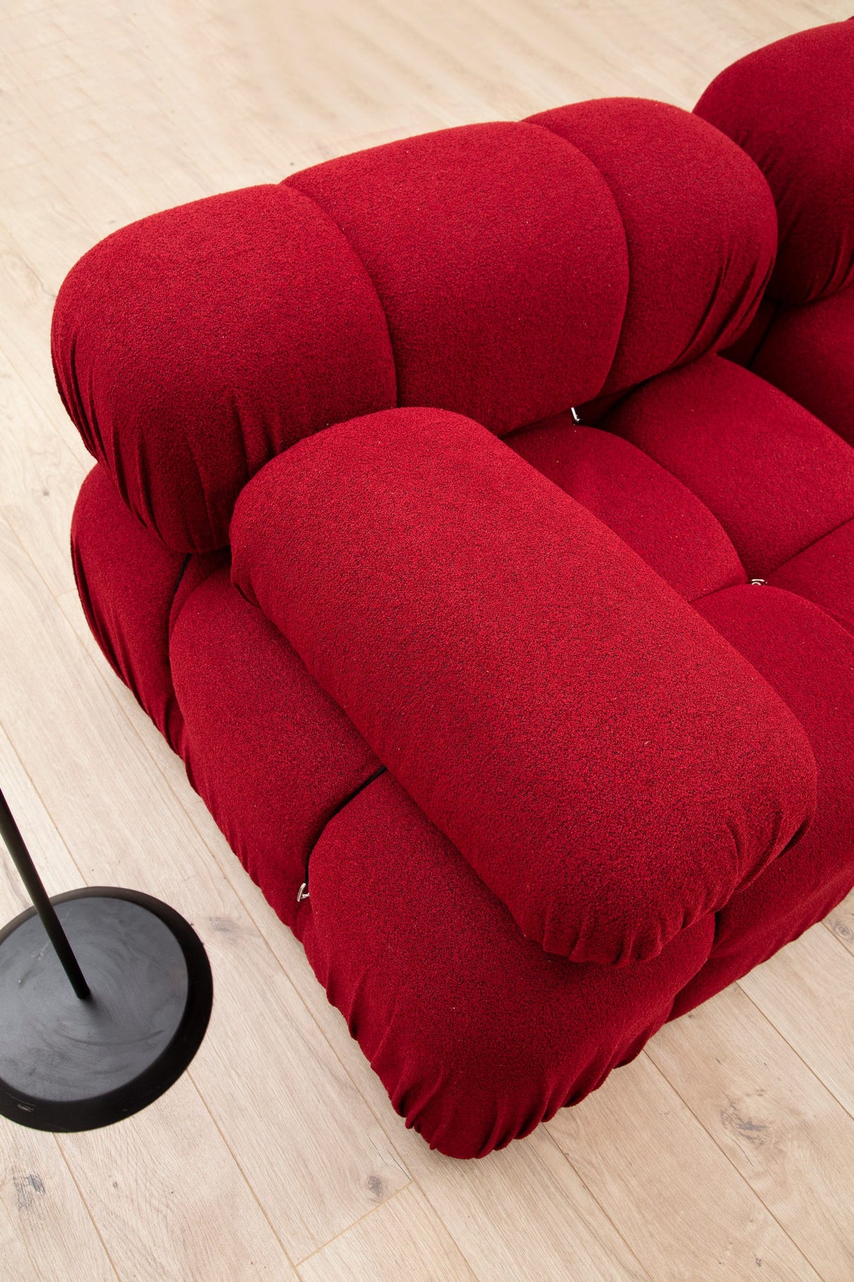 Modulares XXL-Ecksofa Bubble mit Hocker - Samt rot