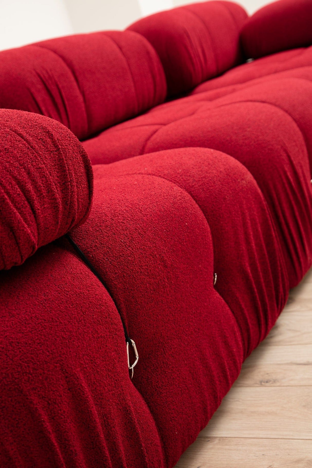 Modulares XXL-Ecksofa Bubble mit Hocker - Samt rot