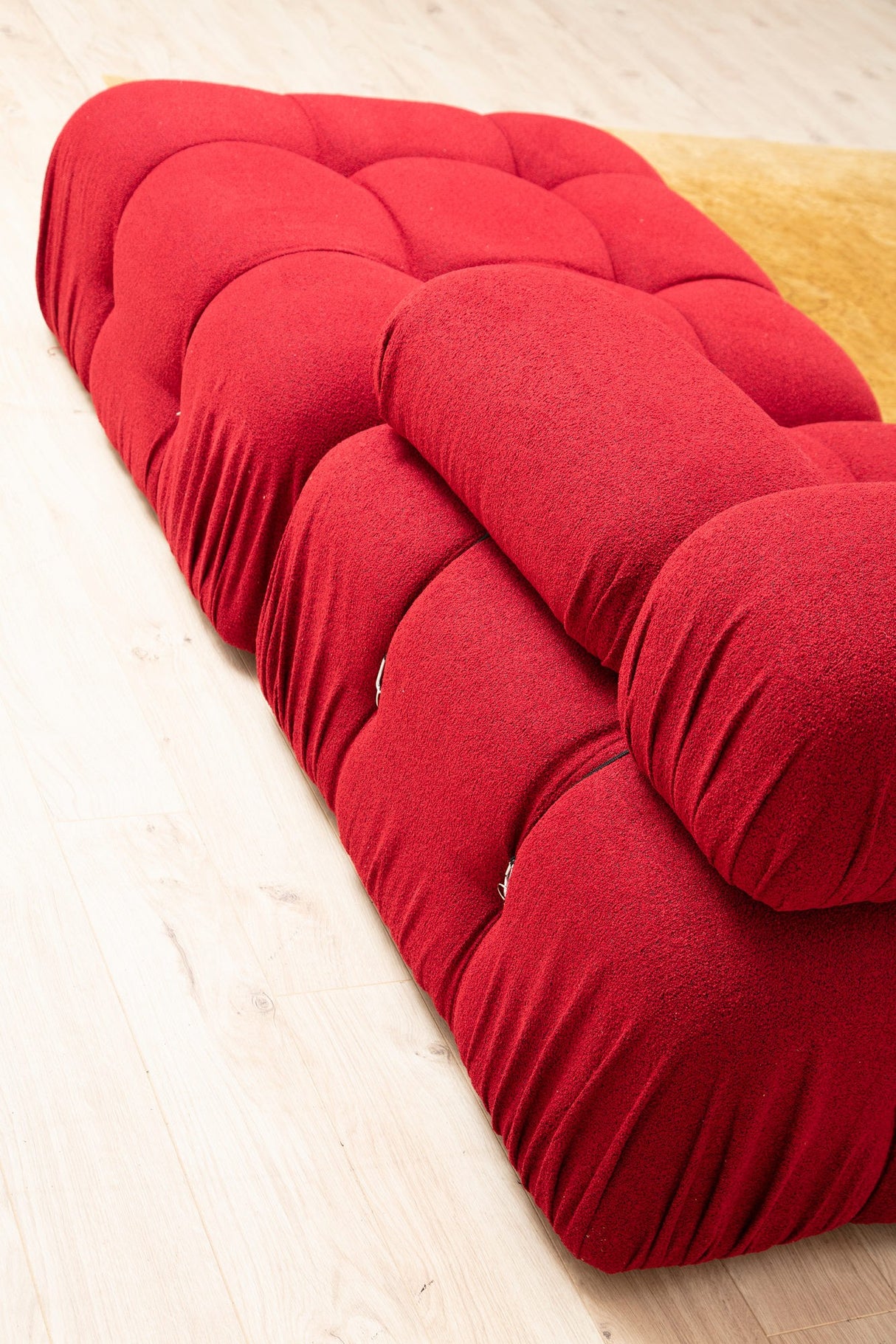 Modulares XXL-Ecksofa Bubble mit Hocker - Samt rot