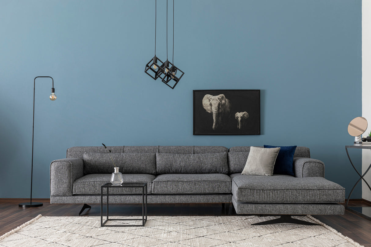 Rechtes Ecksofa Jivago Grau