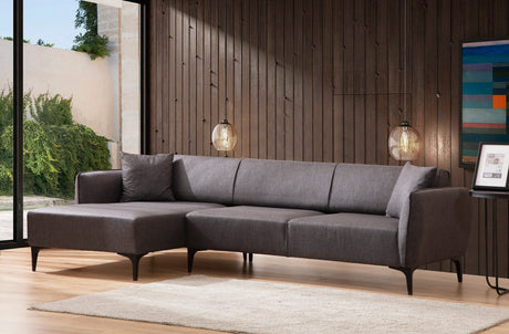 Ecksofa links Belissimo Dunkelgrau