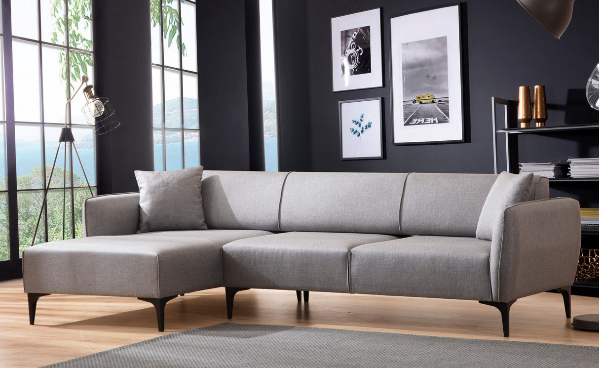 Ecksofa links Belissimo Grau