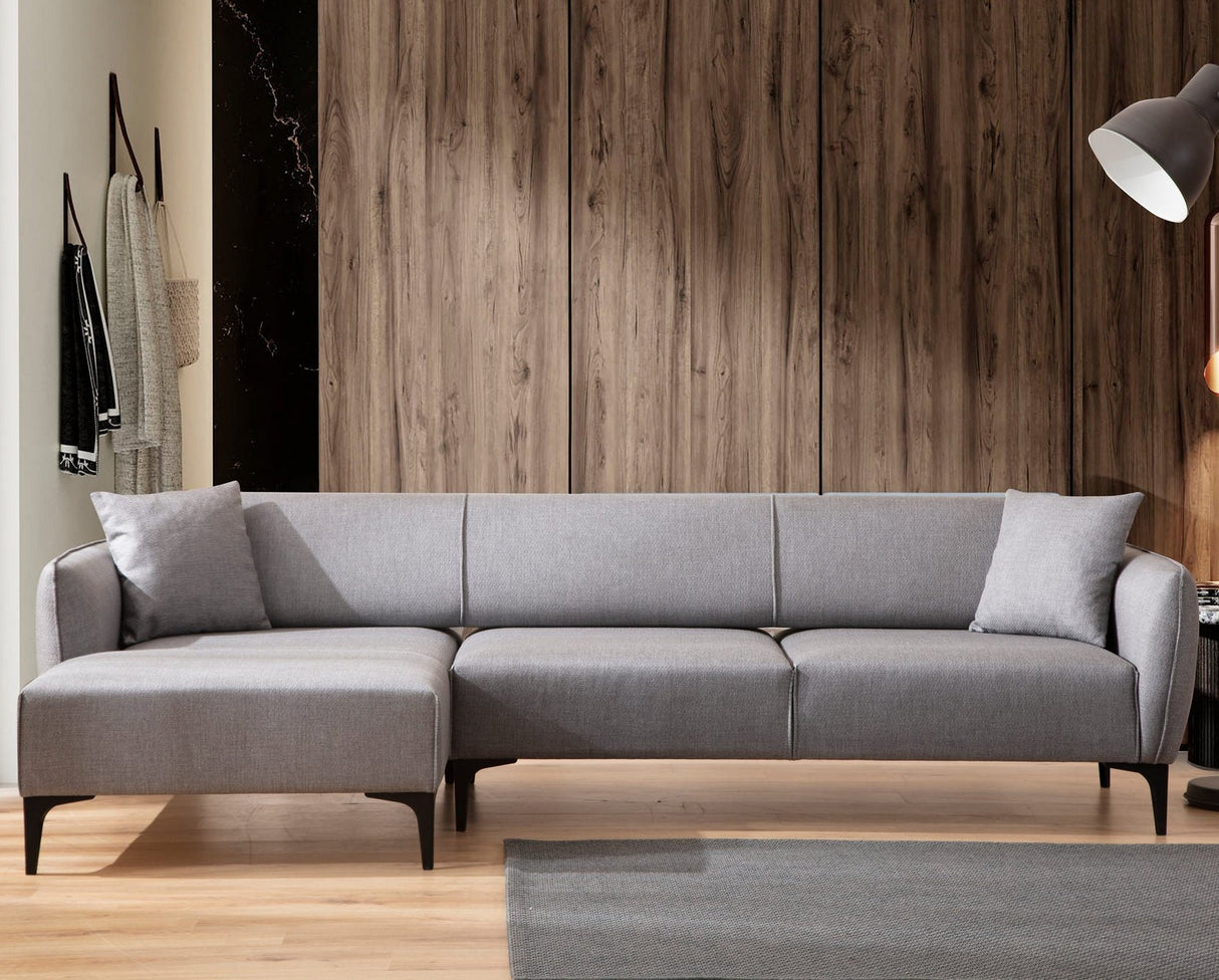 Ecksofa links Belissimo Grau