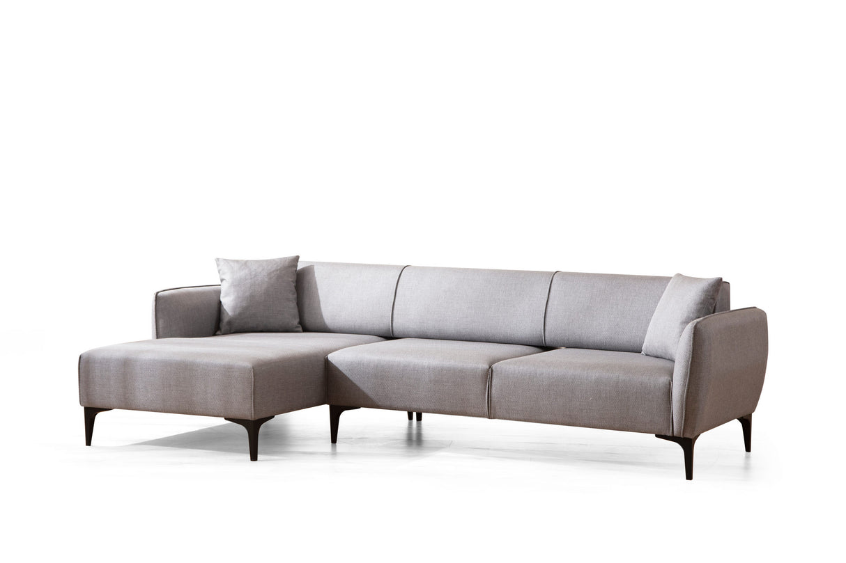 Ecksofa links Belissimo Grau