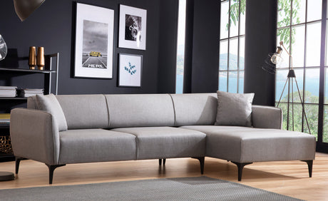 Rechtes Ecksofa Belissimo Grau