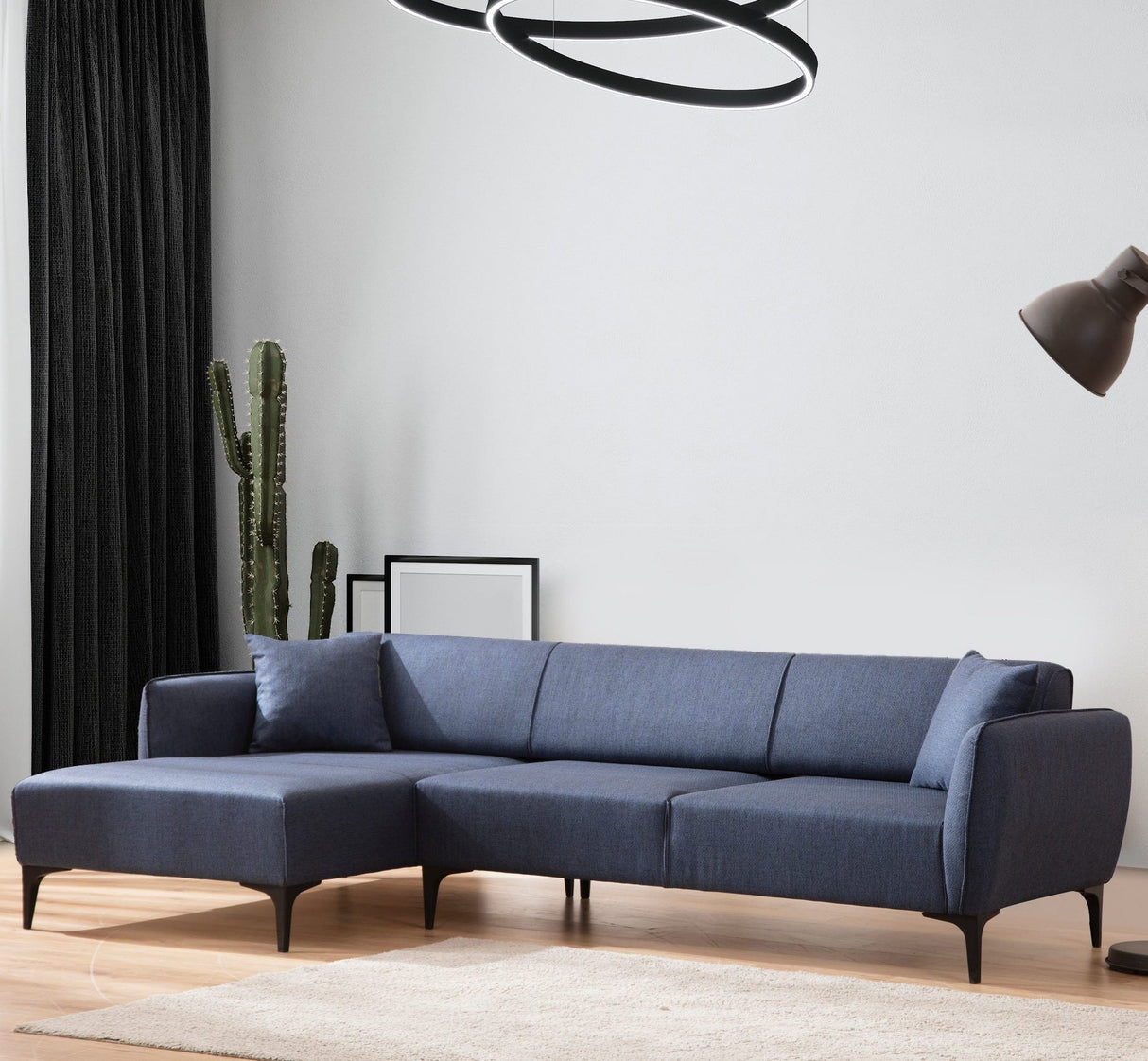 Ecksofa links Belissimo Blau