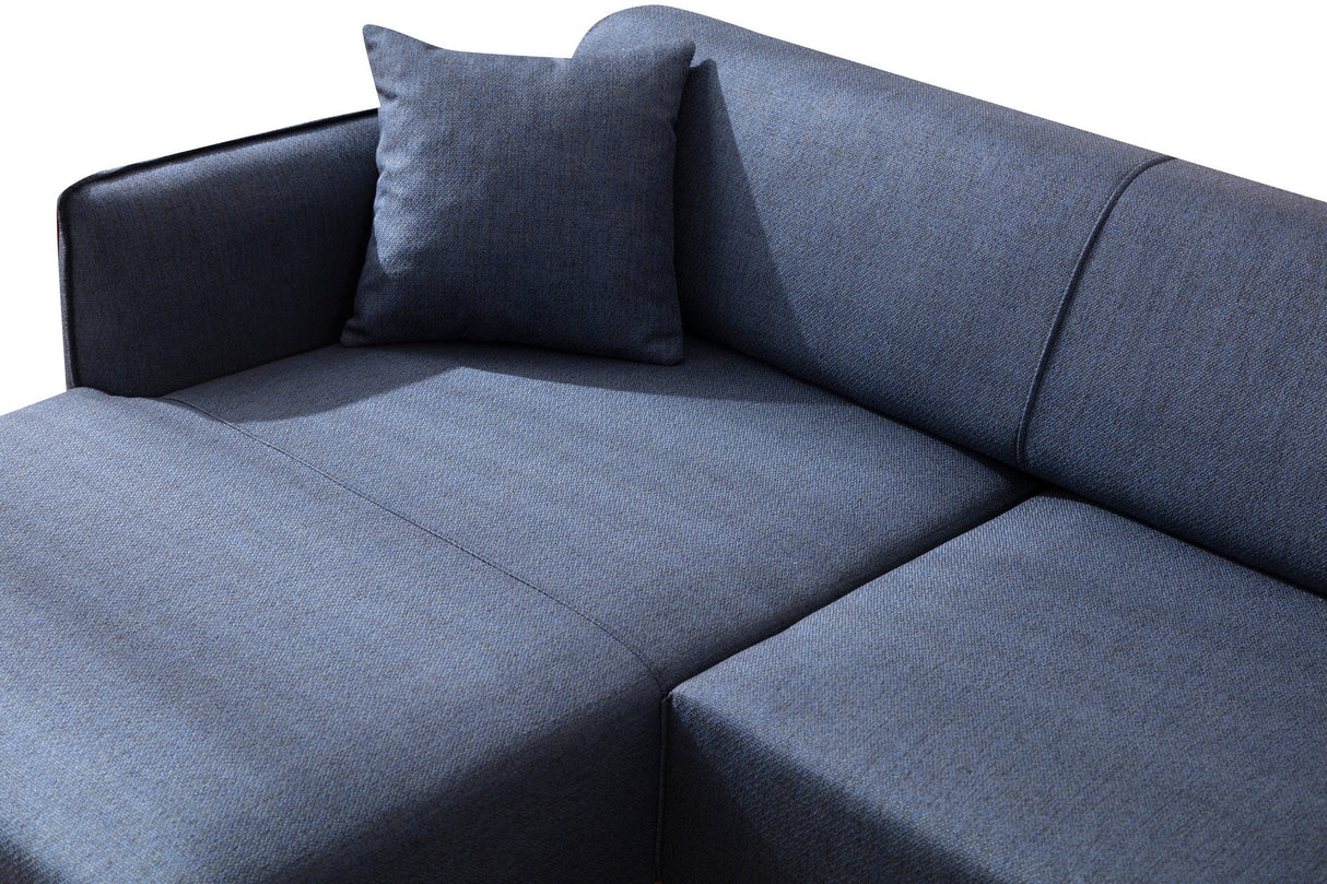 Ecksofa links Belissimo Blau