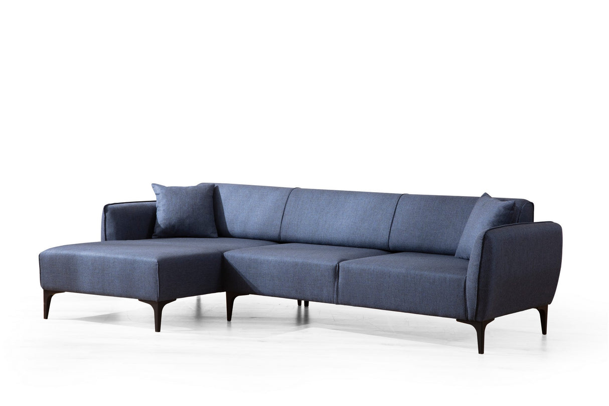 Ecksofa links Belissimo Blau