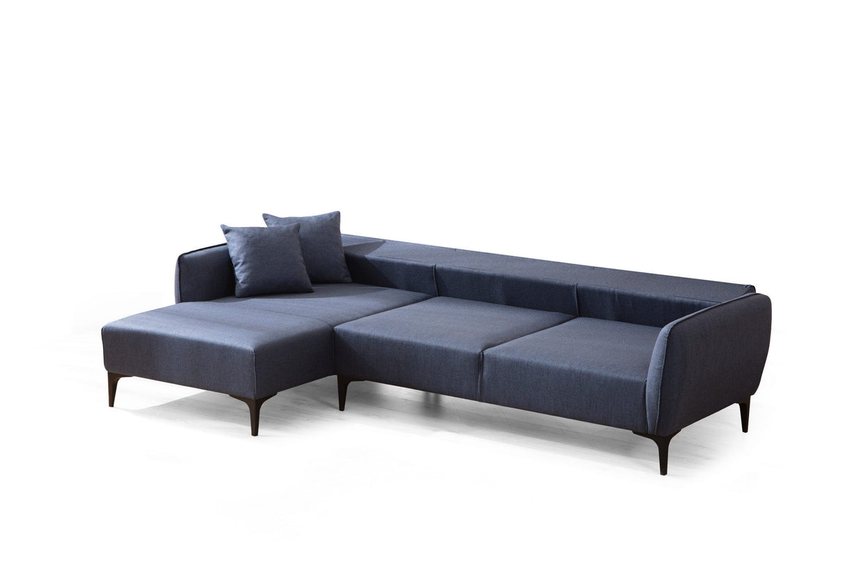 Ecksofa links Belissimo Blau