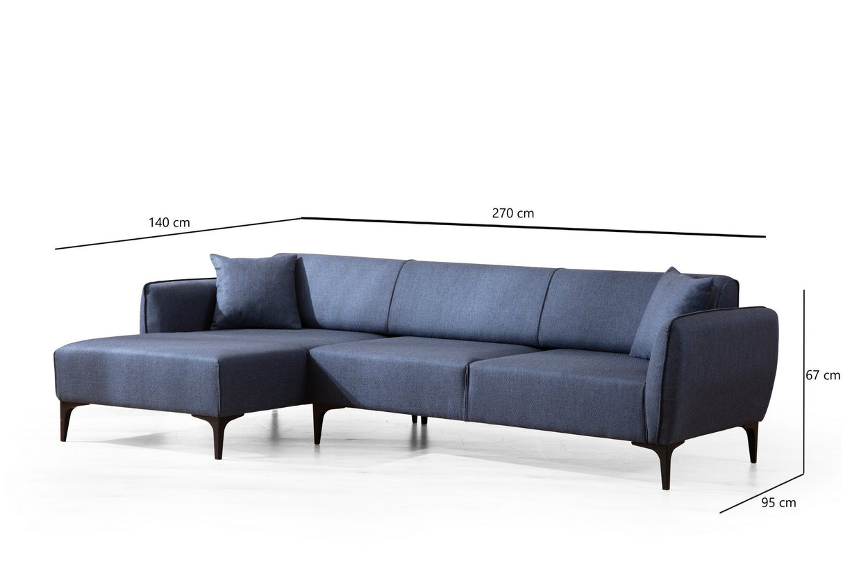 Ecksofa links Belissimo Blau