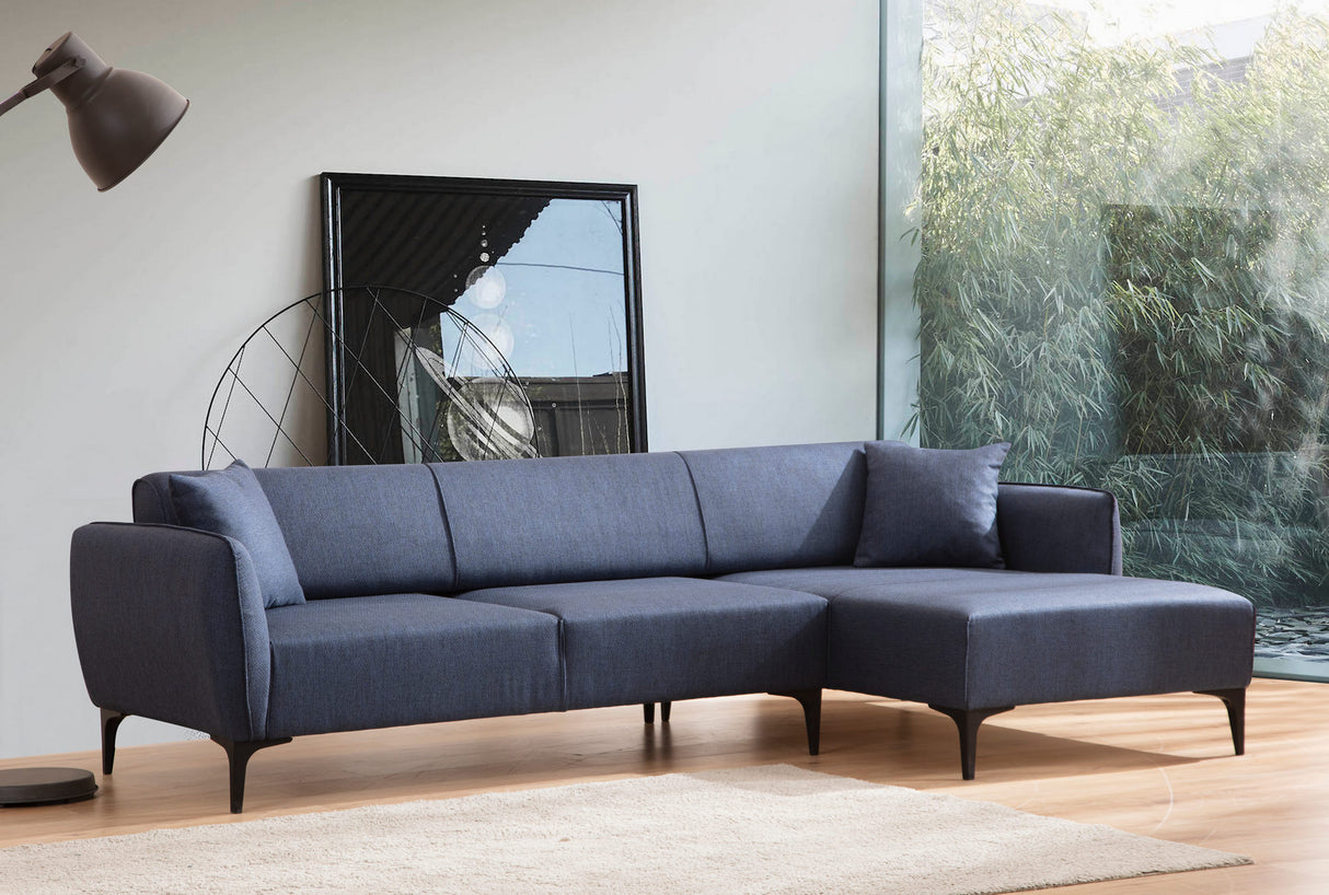 Ecksofa rechts Belissimo Blau