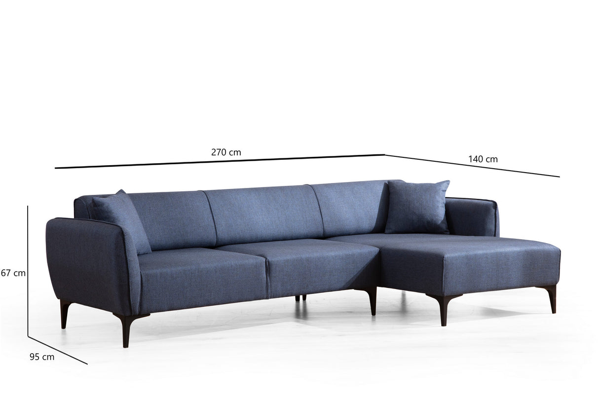 Ecksofa rechts Belissimo Blau
