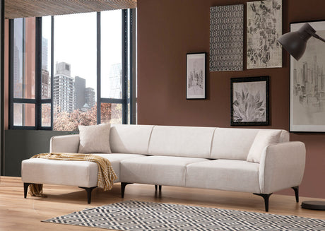 Ecksofa links Belissimo Off White