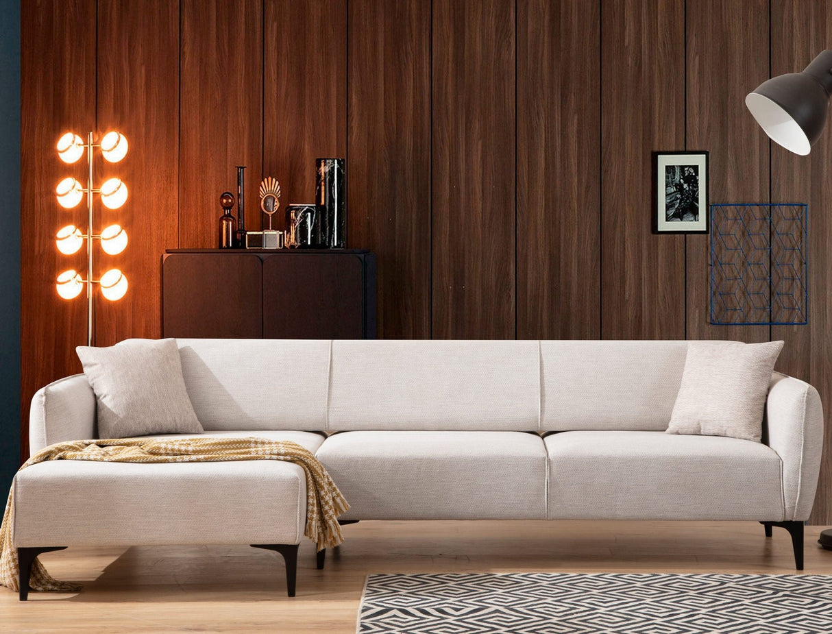 Ecksofa links Belissimo Off White