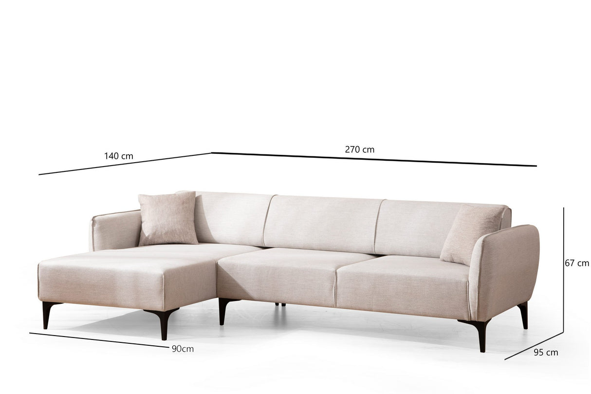 Ecksofa links Belissimo Off White