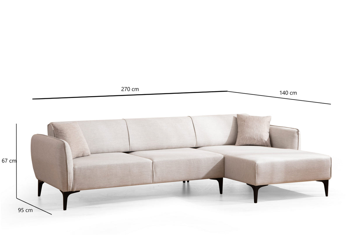 Ecksofa rechts Belissimo Off White