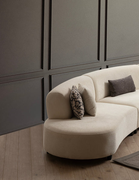 Ecksofa Beige gemusterter Stoff organisch Pars - XXXL 300 cm