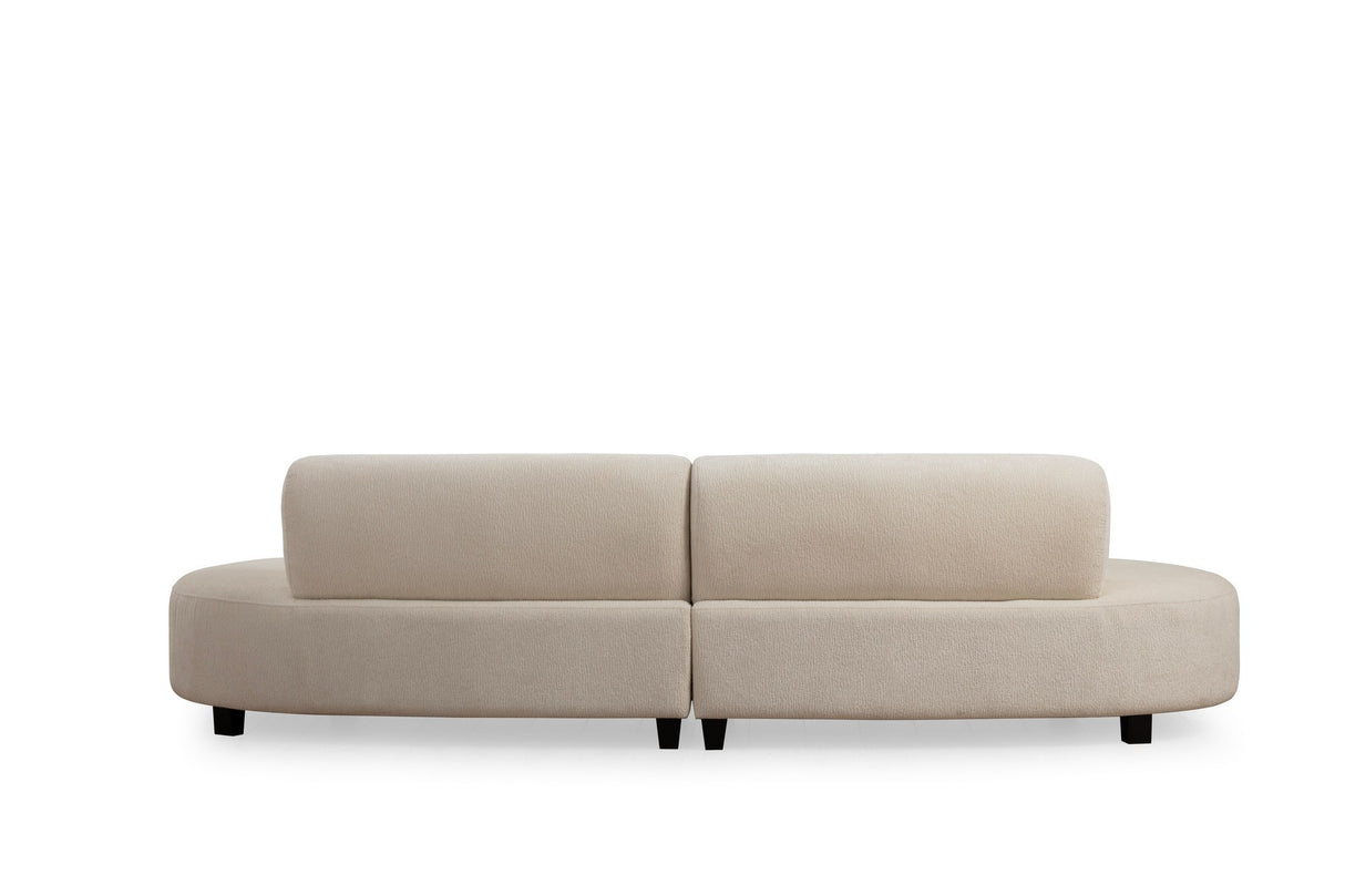 Ecksofa Beige gemusterter Stoff organisch Pars - XXXL 300 cm