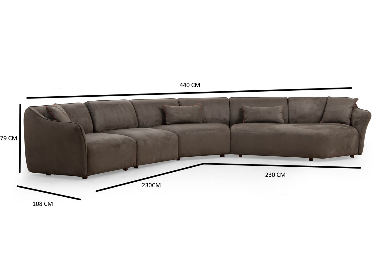 XL Ecksofa Mentis Braun