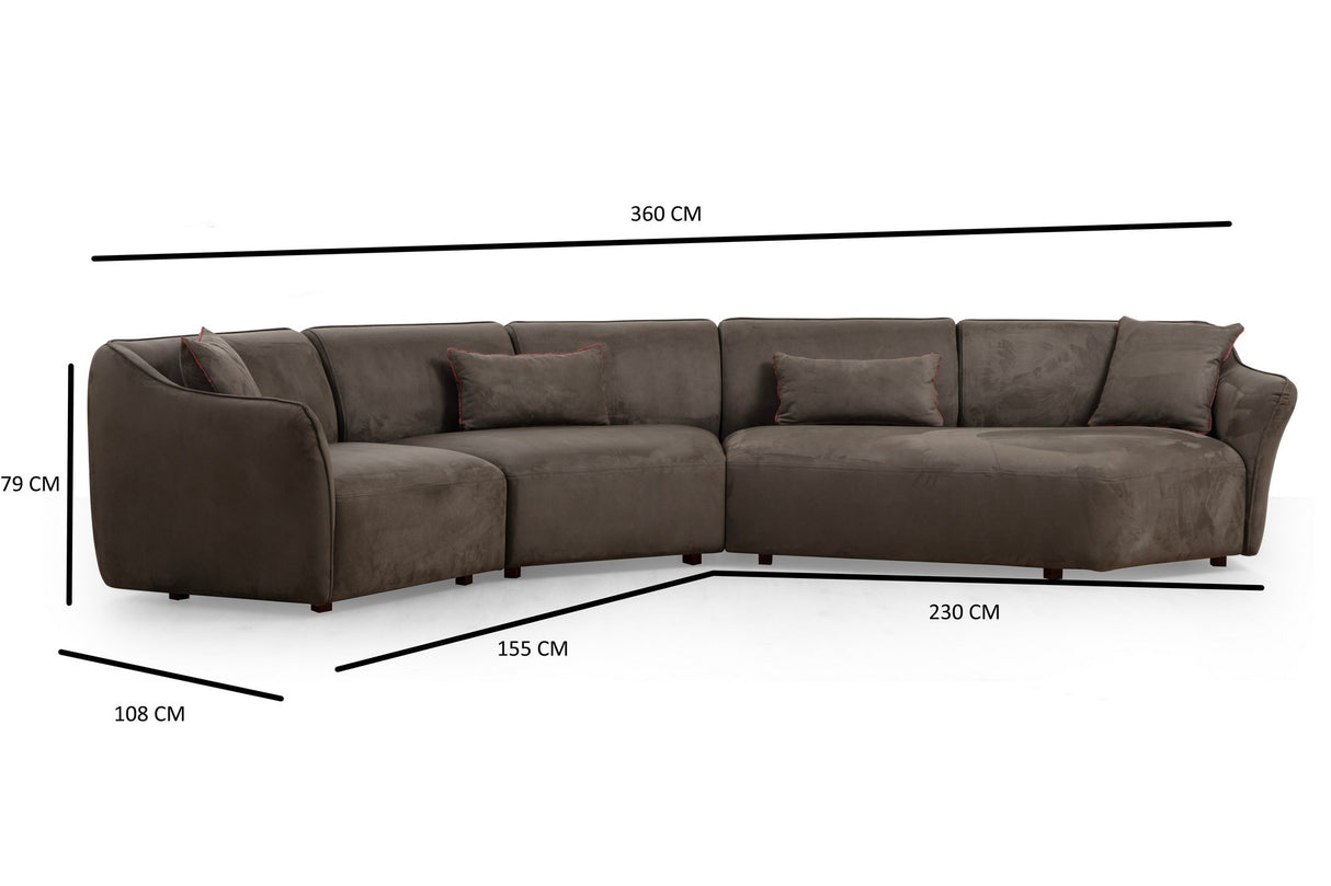 4-Sitzer Ecksofa Mentis Braun