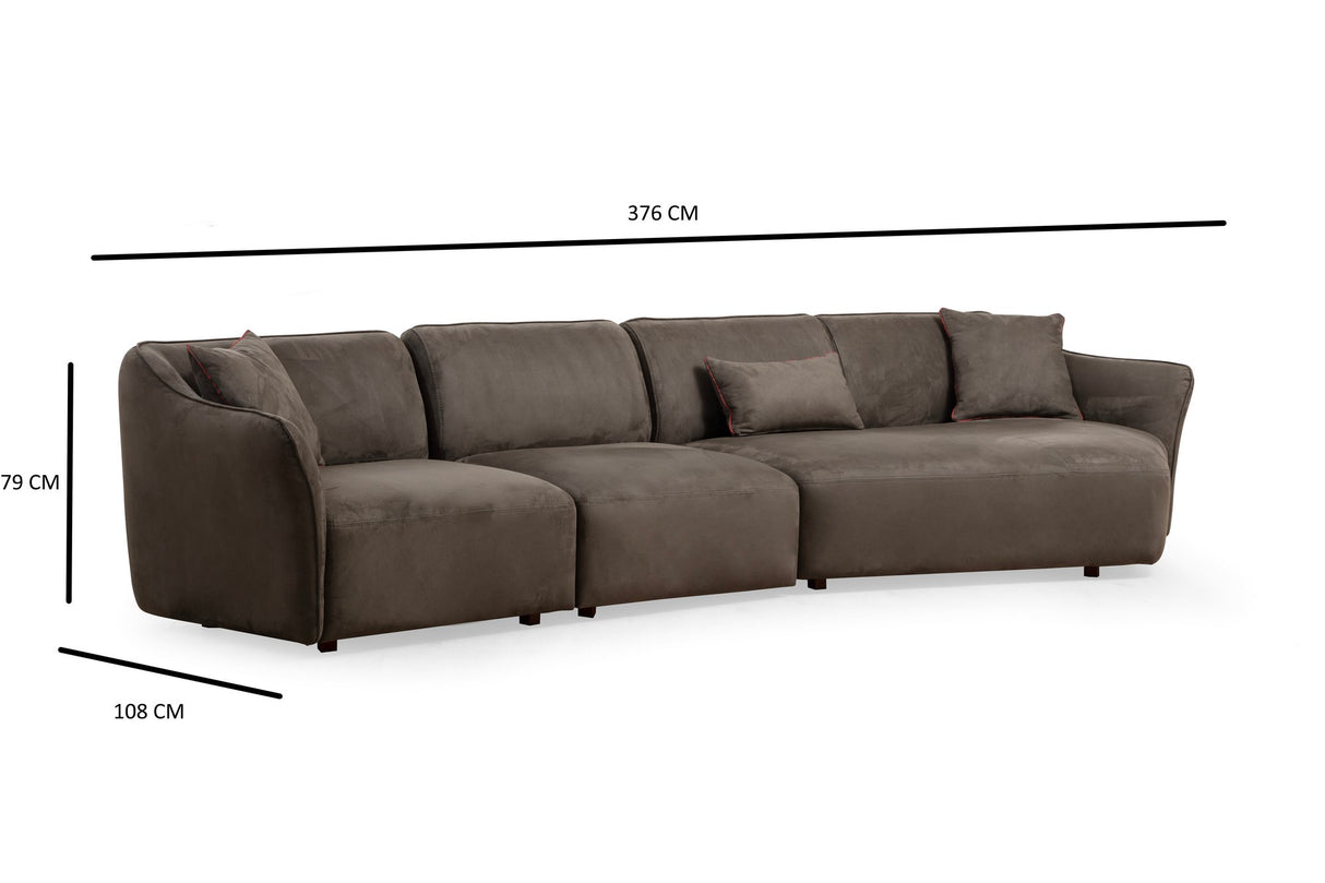 4-Sitzer Sofa Mentis Braun - Subtile Ecke