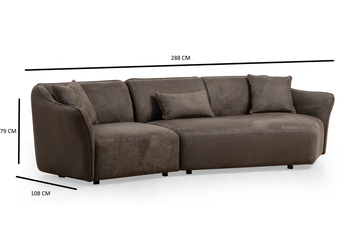 3-Sitzer Ecksofa Mentis Braun - Subtile Ecke