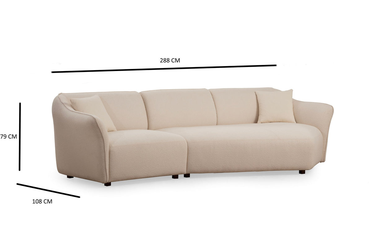 3-Sitzer Ecksofa Mentis Crème - Subtile Ecke