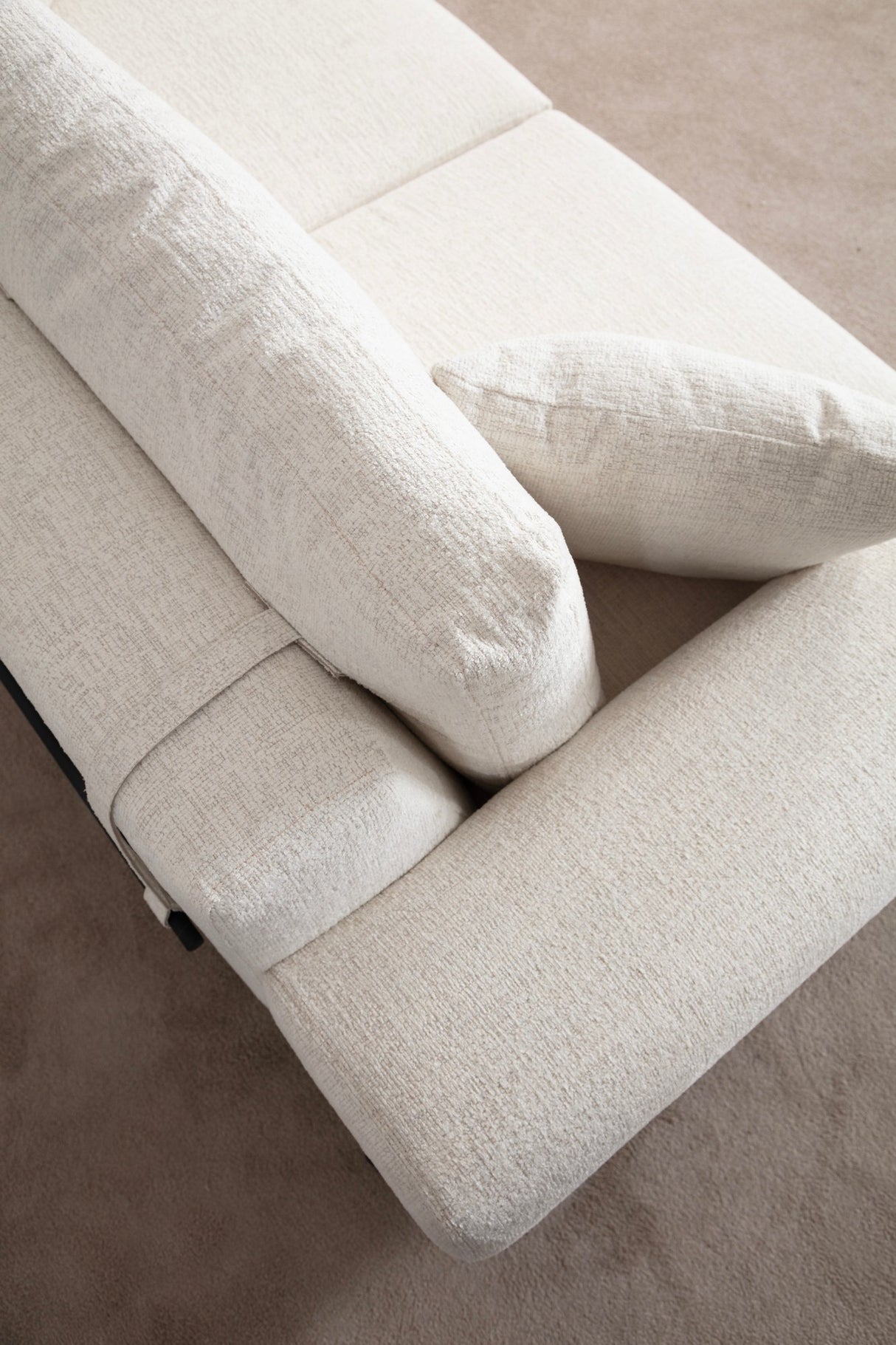 3-Sitzer Sofa Eti Weiß - Naturholzrahmen