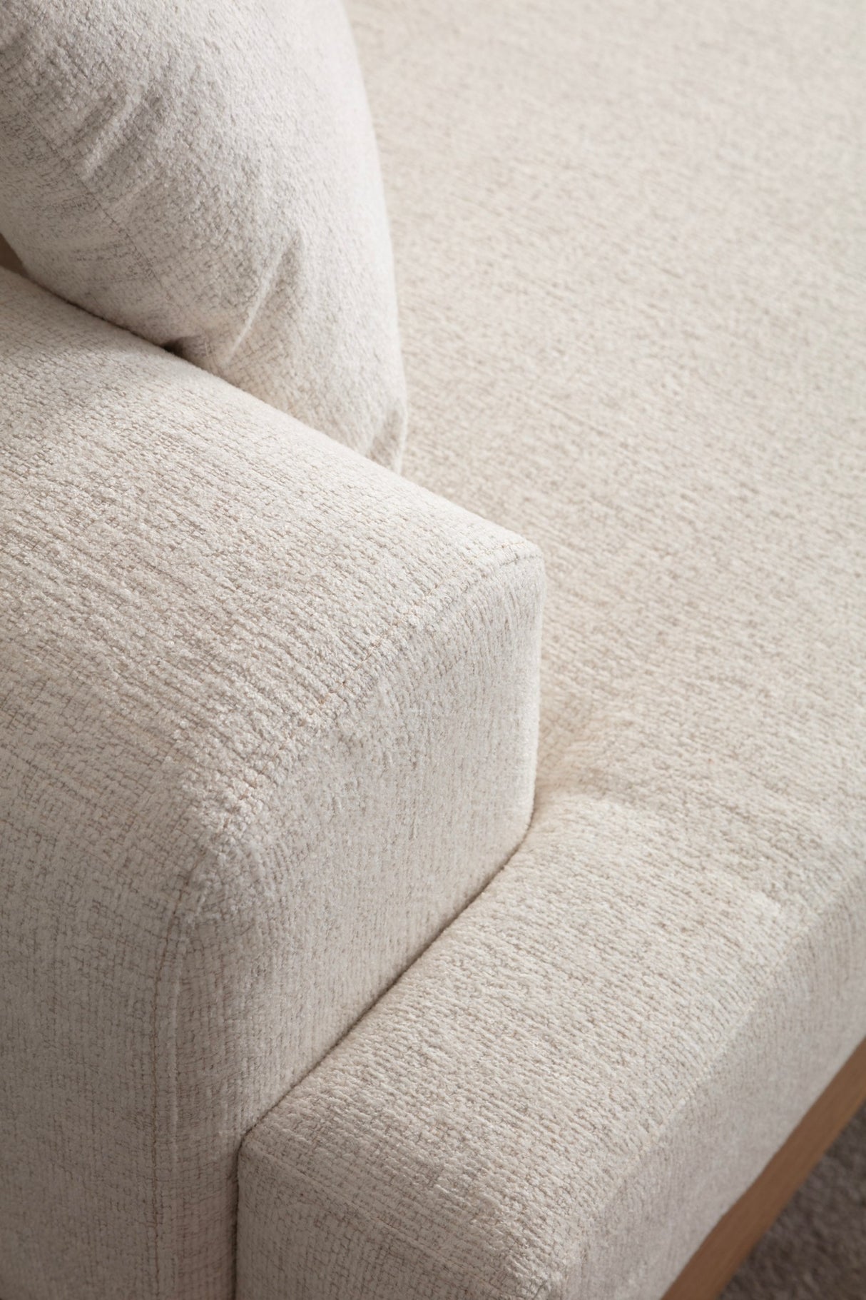 3-Sitzer Sofa Eti Weiß - Naturholzrahmen