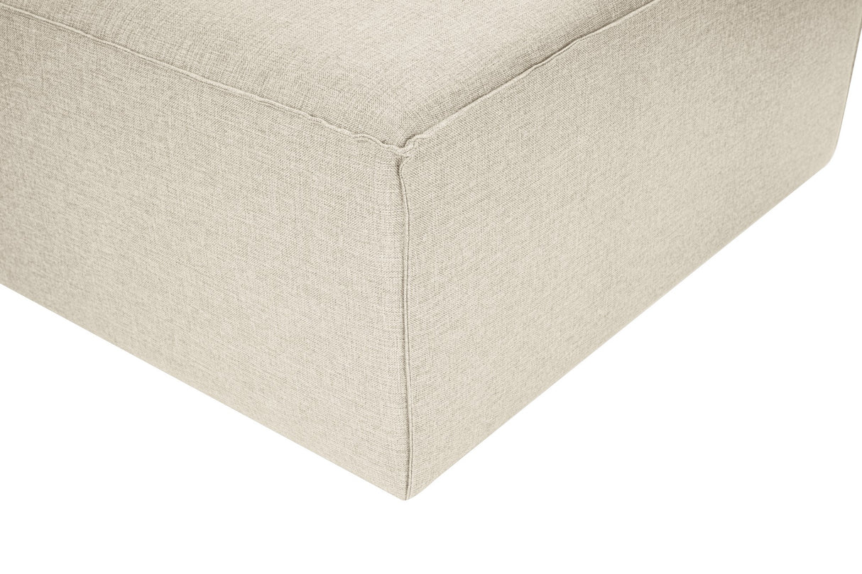 Modulares Ecksofa mit losen Hockern ecru-beige Leinenstoff Fora - links