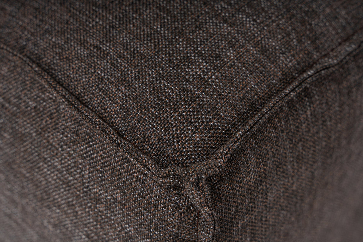 Modulares Ecksofa mit losen Hockern, dunkelbrauner Leinenstoff Fora