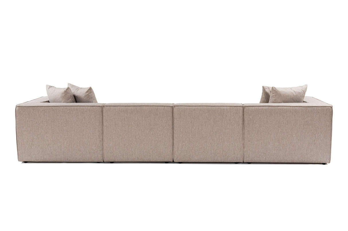 Modulares XXL-Ecksofa beige Leinen 430 cm breit Sora