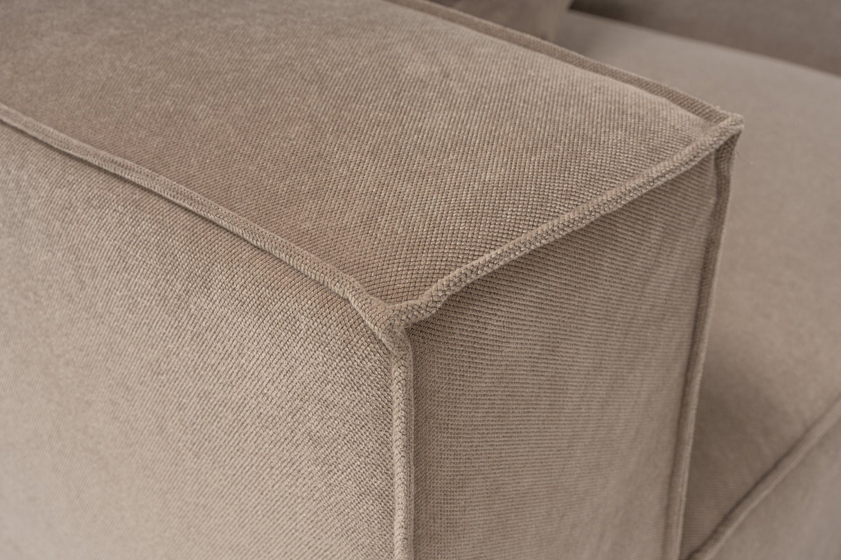 Modulares XXL-Ecksofa Cappuccino Leinen 430 cm Sora - rechts