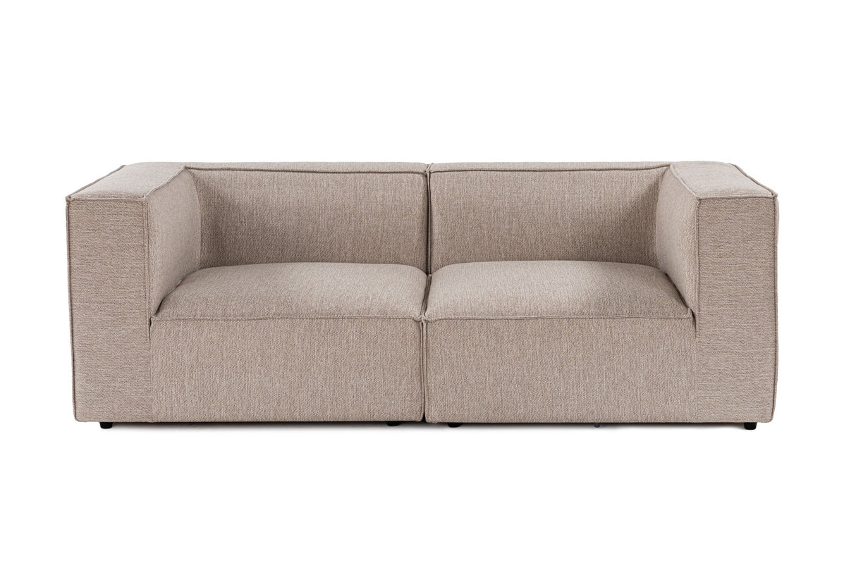 Modulares XXL 2-Sitzer-Sofa Sora 220 cm breit in Beige Leinen