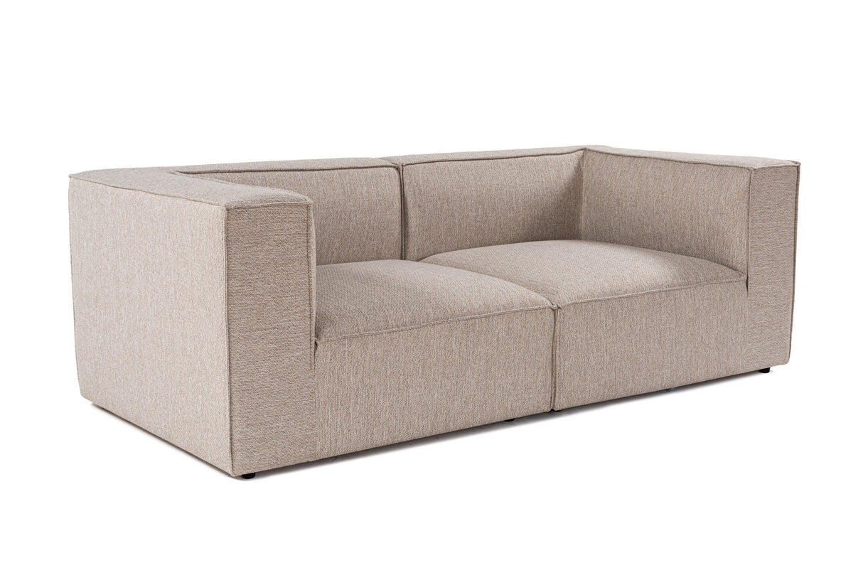 Modulares XXL 2-Sitzer-Sofa Sora 220 cm breit in Beige Leinen